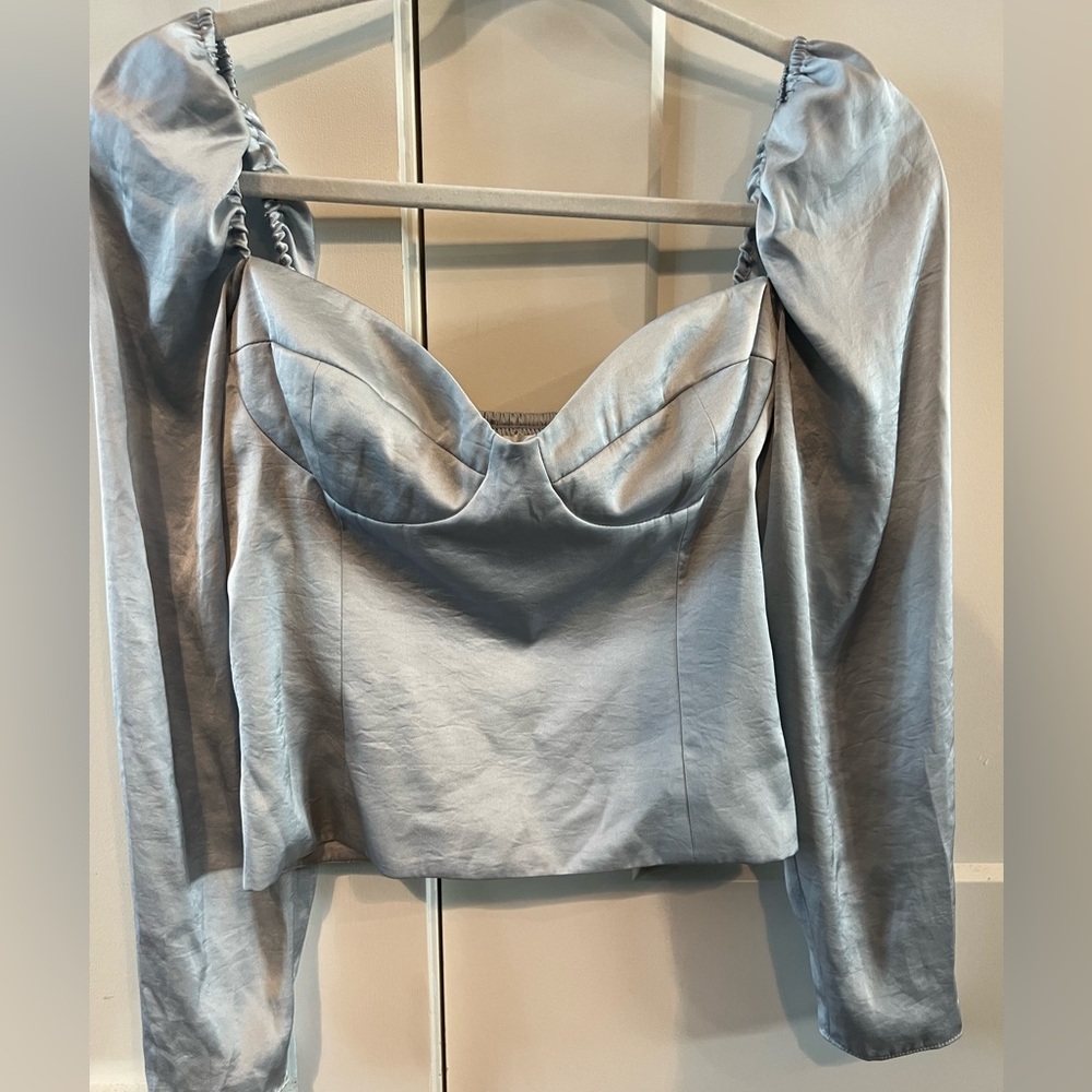 Wilfred Aritzia Light Blue Satin Blouse - Small